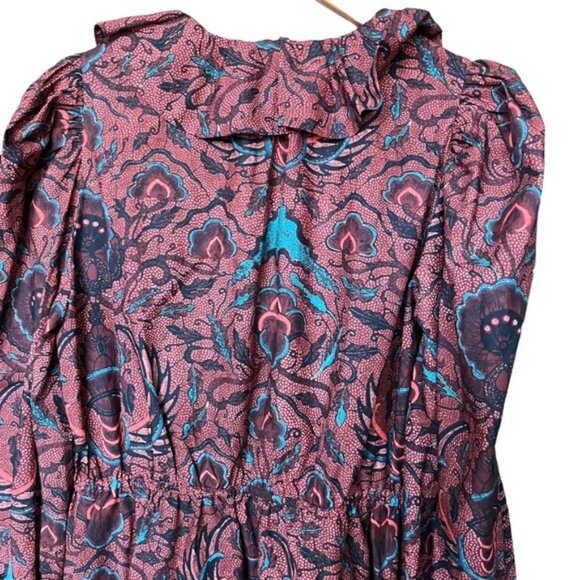 Ulla Johnson Caris Carmine Batik Mini Dress Women Size 10 - Picture 5 of 10